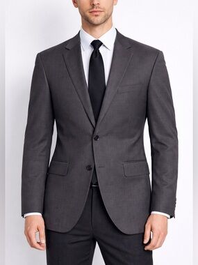 Jos. A. Bank Mens Size 46 Signature Gold Wool Blazer Gray Business Casual Preppy